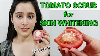 Get fair skin glowing skin remove dark spots by Tomato Facial scrub [upl. by Charbonneau854]