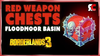 Floodmoor Basin ALL 3 RED CHEST Locations  Borderlands 3 Secret Weapon Caches [upl. by Towrey]