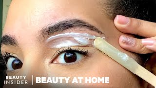 How To Wax Your Eyebrows Step By Step  Beauty At Home [upl. by Ballman]