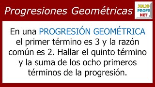 PROGRESIONES GEOMÉTRICAS  Ejercicio 1 [upl. by Nace]