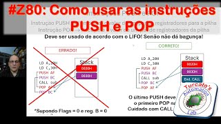 Z80 Ep 15  Como salvar registradores Instruções PUSH e POP [upl. by Yorgen]