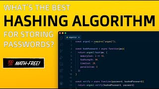 Whats the Best Hashing Algorithm for Storing Passwords [upl. by Christalle11]