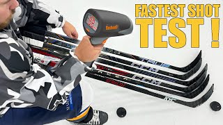 Which stick brand has the FASTEST Shot  Bauer vs CCM Warrior KYC and TRUE Hockey [upl. by Emad468]