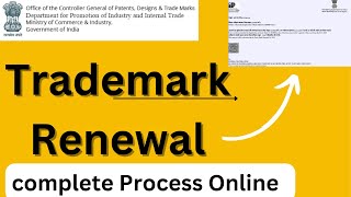 Trademark Renewal Process online  Trademark Renewal Online  Renewal Fees  Documents Required [upl. by Agostino]