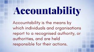 What Is The Definition of Accountability [upl. by Kutchins513]