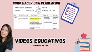 Como hacer una planeación sencilla Maestra de preescolarplanea conmigo [upl. by Hereld]