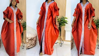 How To Cut and Sew This Trendy Stylish Agbada KaftanKimono Dress [upl. by Greenland]