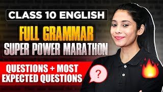 Class 10 Board 2024  Complete Grammar in 1 Video  Most Important Concept  Questions  Board 2024 [upl. by Michi]