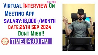 Mega Virtual Interview Tomorrow  Date26th Sep 2024  Time0400 PM [upl. by Lubba]