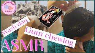 Gum chewing 🍬 Wash day routine 🧴 ASMR [upl. by Annahpos]