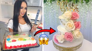 Turning a 20 Grocery Store Cake into a Wedding Cake  Grocery Store Cake Challenge [upl. by Aura273]