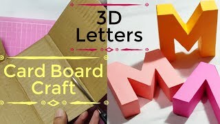 3D Letters from Cardboard  3D letter DIY Marquee letters  Cardboard Crafts  Paper Craft Tutorial [upl. by Litnahs556]