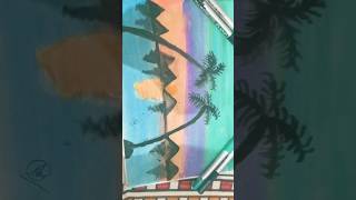 Landscape 🌆art viralshorts painting how to make youtube trending music [upl. by Eicak]