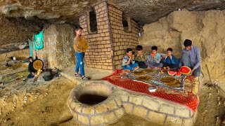 Living in the Jungle Building a hut in a cave shelter [upl. by Rosse907]