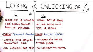 KNEE JOINT  3  LOCKING AND UNLOCKING OF KNEE JOINT  MOVEMENTS OF KNEE JOINT AND BURSA CLINICALS [upl. by Zilla]