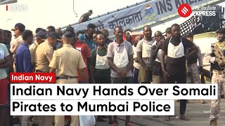 Indian Navy Warship With 35 Somali Pirates Reaches Mumbai Handed Over To Police [upl. by Ennayehc266]