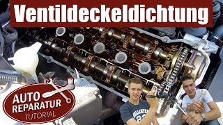 BMW Ventildeckeldichtung wechseln und Zündkerzen tauschen  DIY Tutorial [upl. by Epul942]