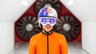 Wind Tunnel Training w Ski Jumper Sarah Hendrickson 2013 [upl. by Howlyn]