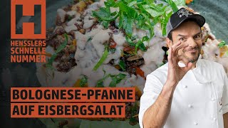 Schnelles BolognesePfanne auf Eisbergsalat Rezept von Steffen Henssler  Günstige Rezepte [upl. by Thelma]