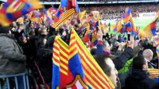 Espectacular Cant Himne del Barça en un Camp Nou ple de banderes onejantCopa Rei Barça 1Madrid 3 [upl. by Anelrihs336]