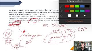 Súmula 262 TST  contagem de prazos processuais e recesso forense [upl. by Anihs]