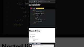 How to create list inside a list  nested list in html  Html basic tutorial [upl. by Means]