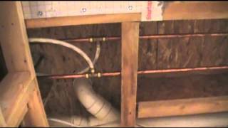 Plumbing Basement Bathroom Water Lines with PEX [upl. by Anelem]