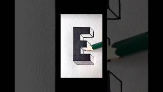 3d letter E art 3dart lettering drawing easydrawing shortvideo shorts [upl. by Jacey]