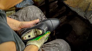 Leather Shoes Making for 50 Years Handmade Leather Shoes Factory [upl. by Ymaral]