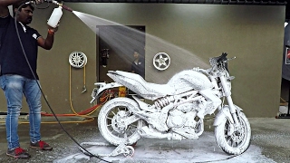 Foam Bike Wash  Benelli TNT 300  Bangalore India [upl. by Nomelc]