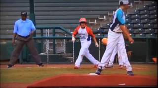 Smart 10yearold pitcher picks off runner at 1st base [upl. by Analahs]