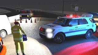 Flashing Lights  EMS SUV Responding Multiplayer Night Time 4K [upl. by Madeline153]