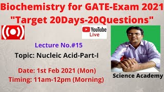 GATEBiochemistry Nucleic AcidPart I Video No15 [upl. by Sirdi]