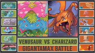 GMAX VENUSAUR vs GMAX Charizard  Gigantamax Starter Pokémon Battle [upl. by Siroval]