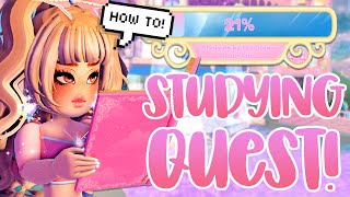 STUDYING BY THE DREAM FOUNTAIN QUEST ROYALE HIGH CAMPUS 3 HOW TO COMPLETE ALL QUESTS EASILY 2023 [upl. by Nreval]