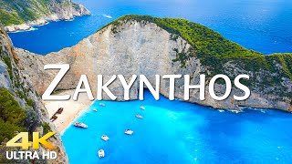 Zakynthos 4K Video Ultra HD  3H Fly Around the Beautiful Island with Peaceful Relaxing Music [upl. by Scuram]