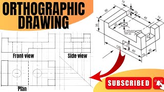 ORTHOGRAPHIC DRAWING in engineering drawing  technical drawing [upl. by Naujik732]