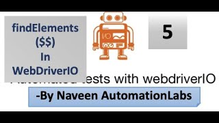 findElements or  in WebDriverIO  Part  5 [upl. by Nidorf]
