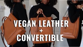 The Best Vegan Leather Convertible Work Bag Under 50  ECOSUSI Bag Review [upl. by Rehctelf]