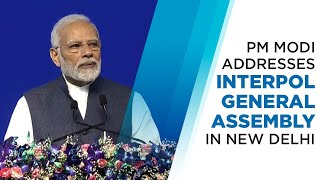 PM Modi addresses INTERPOL General Assembly in New Delhi [upl. by Slemmer]