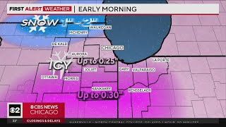 Winter Weather Advisory in effect for Chicago area with freezing rain icy conditions [upl. by Wachtel151]