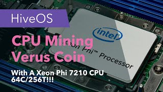 CPU Mining Verus Coin  With A Xeon PHI 7210 CPU 64 Core  256 Threads [upl. by Kristina]