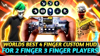 Best 4 finger claw  Best 4 finger custom HUD and settings  4 finger claw free fire [upl. by Alina988]