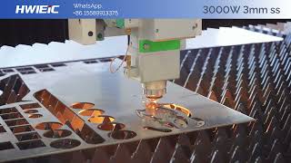 【HWlEiC】3000w laser cutting 3mm stainless steel 45S [upl. by Nivej53]