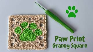 PAW PRINT Granny Square Crochet ANIMAL LOVER design [upl. by Aeslek]