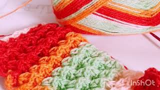 How to a Crochet 3D zigzag Waffle stitchcrochet blanketknitting [upl. by Alrzc]