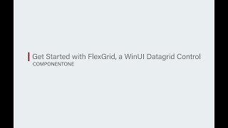 Get Started with FlexGrid a WinUI Datagrid Control [upl. by Adonis]