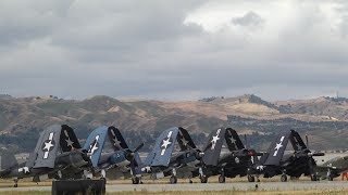 5 Corsairs flying at the Planes of Fame Airshow 2017 [upl. by Lila]