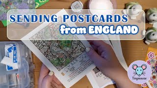 Writing Postcrossing Postcards from England Sending Postcrossing Postcards international mail [upl. by Odlawso]