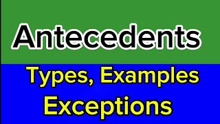 Understanding Antecedents The Key to Clear Pronoun Reference [upl. by Aramenta360]